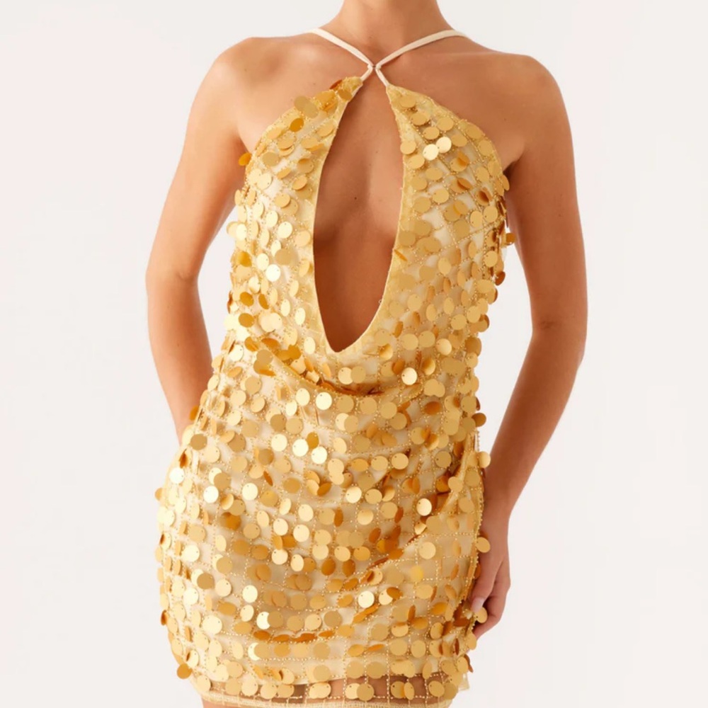 Gold sequin dress